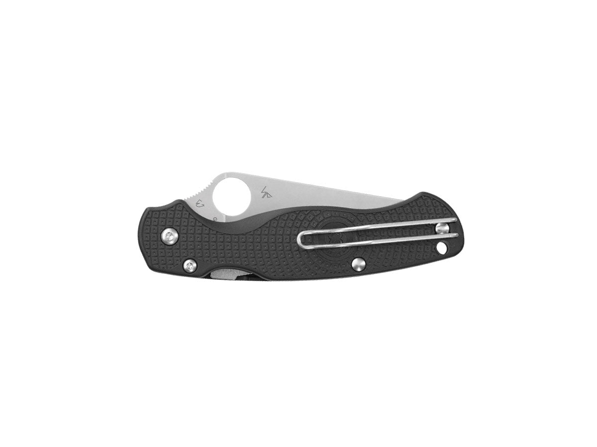 Spyderco Para Military 2 C81PBK2 dettaglio manico FRN texture e lama CPM S45VN