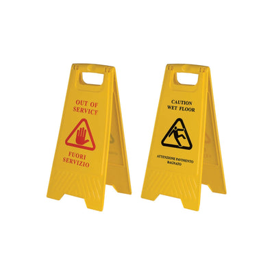 Cavalletto Avviso Pavimento Bagnato e Fuori Servizio 30x31 cm H65