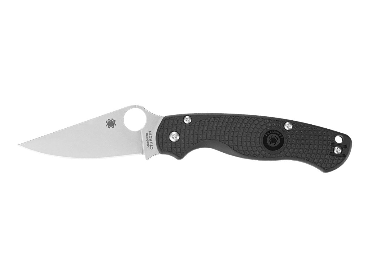 Spyderco Para Military 2 C81PBK2 manico FRN Bi-Directional Texture nero, Compression Lock
