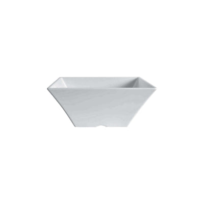 Coppa Quadrata Svasata in Melamina Bianca 19,5 cm 6 Pezzi