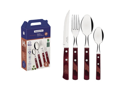 Tramontina Polywood Fsc Set Posate Carne/Bbq 24 Pz 21199/705 Red