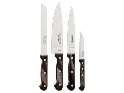 Tramontina Polywood Set Coltelli Cucina 4 Pz 21199/981 Brown