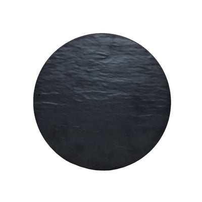 Vassoio Tondo Melamina Effetto Ardesia Nero Opaco 32,8 cm