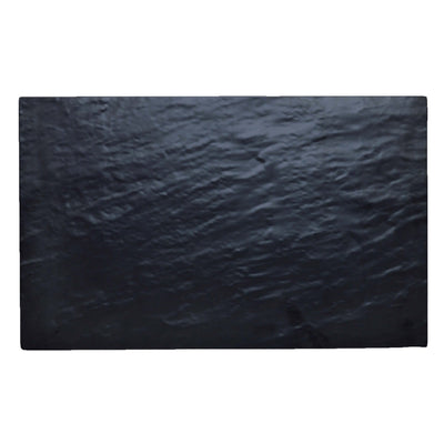 Vassoio Rettangolare Melamina Effetto Ardesia Nero Opaco 52,4x32,3 cm