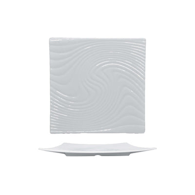 Vassoio Quadrato con Rilievo Melamina Bianca 35,5x35,5 cm 5 Pezzi