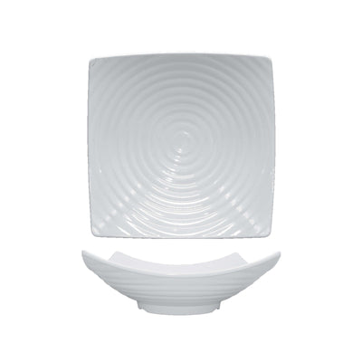 Coppa Quadrata con Rilievo Melamina Bianca 40x40 cm H 13,5