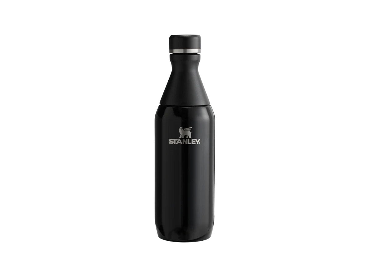 Stanley All Day Slim Bottle 350ml in acciaio riciclato 90%, freddo 3h, Black Gloss