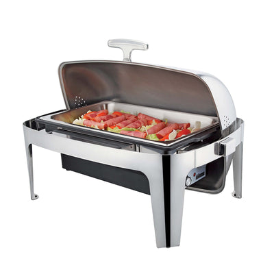 Scaldavivande Elettrico Rettangolare Inox con Coperchio Roll Top 8,5 Litri 72x52 cm