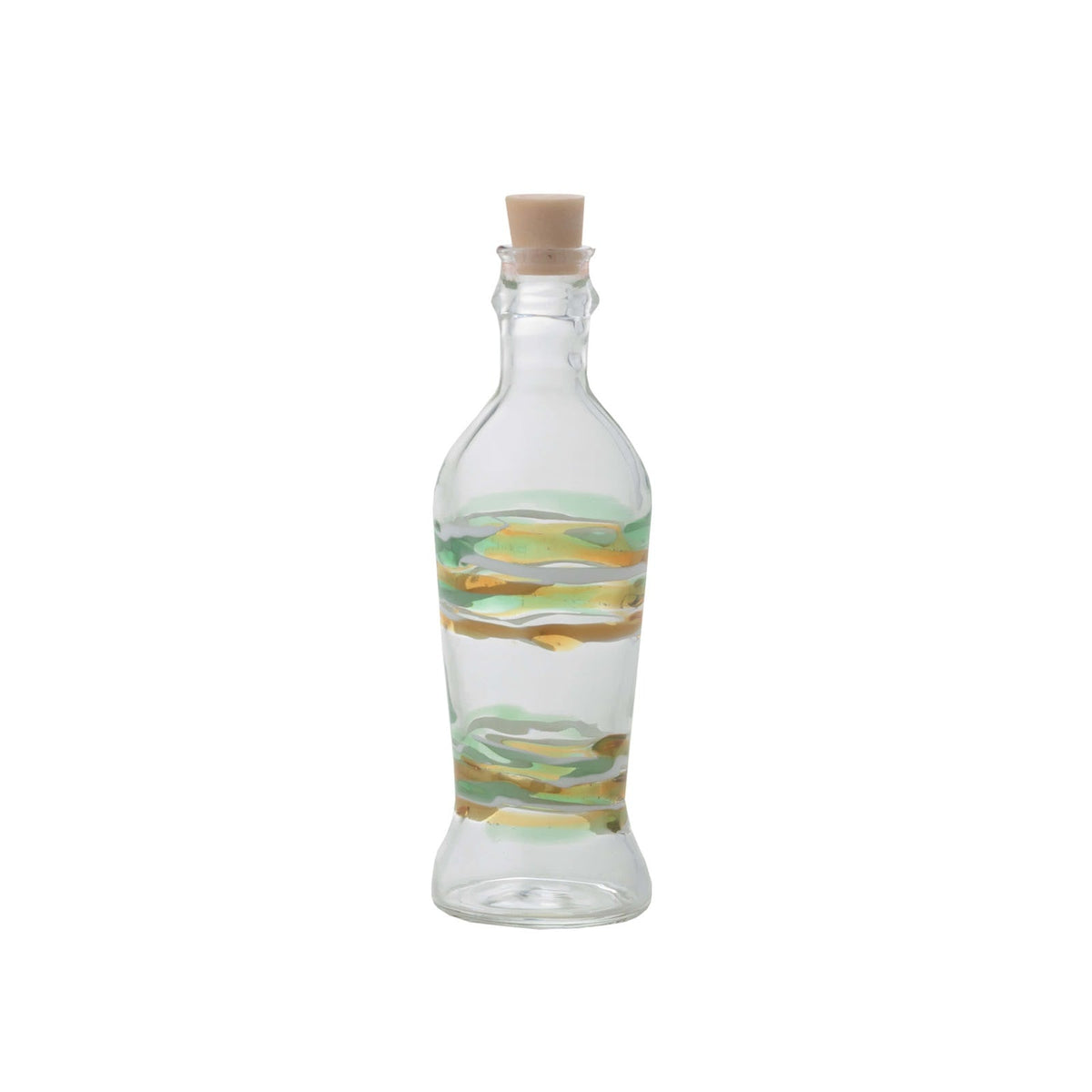 Bottiglia Decorata N. 1 in Vetro Borosilicato con Tappo in Silicone 12 cl 6 Pezzi