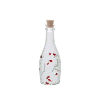 Bottiglia Decorata N. 2 in Vetro Borosilicato con Tappo in Silicone 12 cl 6 Pezzi