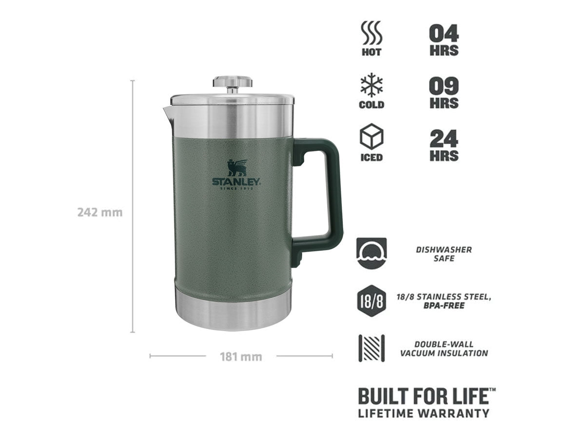 Stanley Classic Stay Hot French Press 48oz/ 1.4l Hammerton Green - foto 3