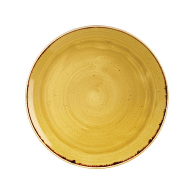 Churchill Stonecast Piatto Piano Giallo Senape Puntinato 26 cm 12 Pezzi