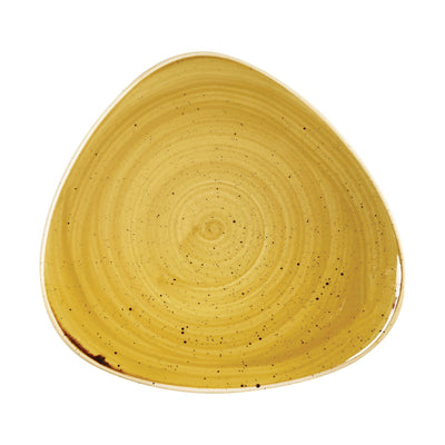 Churchill Stonecast Piatto Piano Triangolare Giallo Senape Puntinato 31,1 cm 6 Pezzi