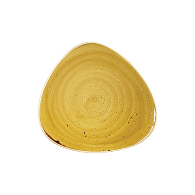 Churchill Stonecast Piatto Piano Triangolare Giallo Senape Puntinato 12 Pezzi