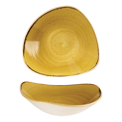 Churchill Stonecast Piatto Fondo Triangolare Giallo Senape Puntinato 23,5 cm 12 Pezzi