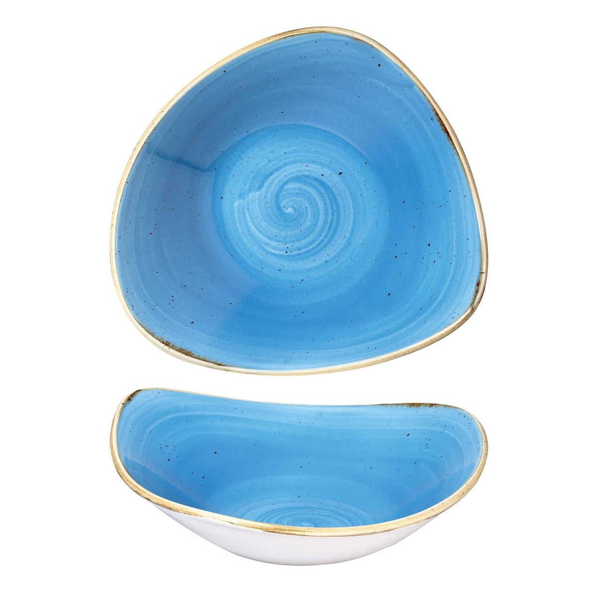 Churchill Stonecast Piatto Fondo Triangolare Blu Puntinato 23,5 cm 12 Pezzi