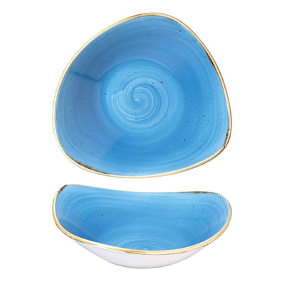 Churchill Stonecast Piatto Fondo Triangolare Blu Puntinato 23,5 cm 12 Pezzi