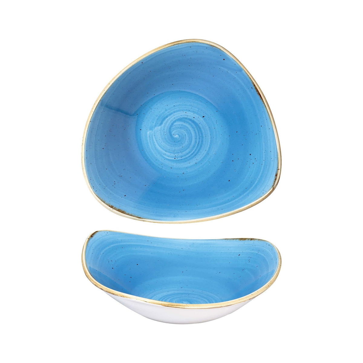 Churchill Stonecast Piatto Fondo Triangolare Blu Puntinato 18,5 cm 12 Pezzi