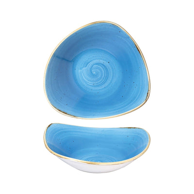 Churchill Stonecast Piatto Fondo Triangolare Blu Puntinato 18,5 cm 12 Pezzi