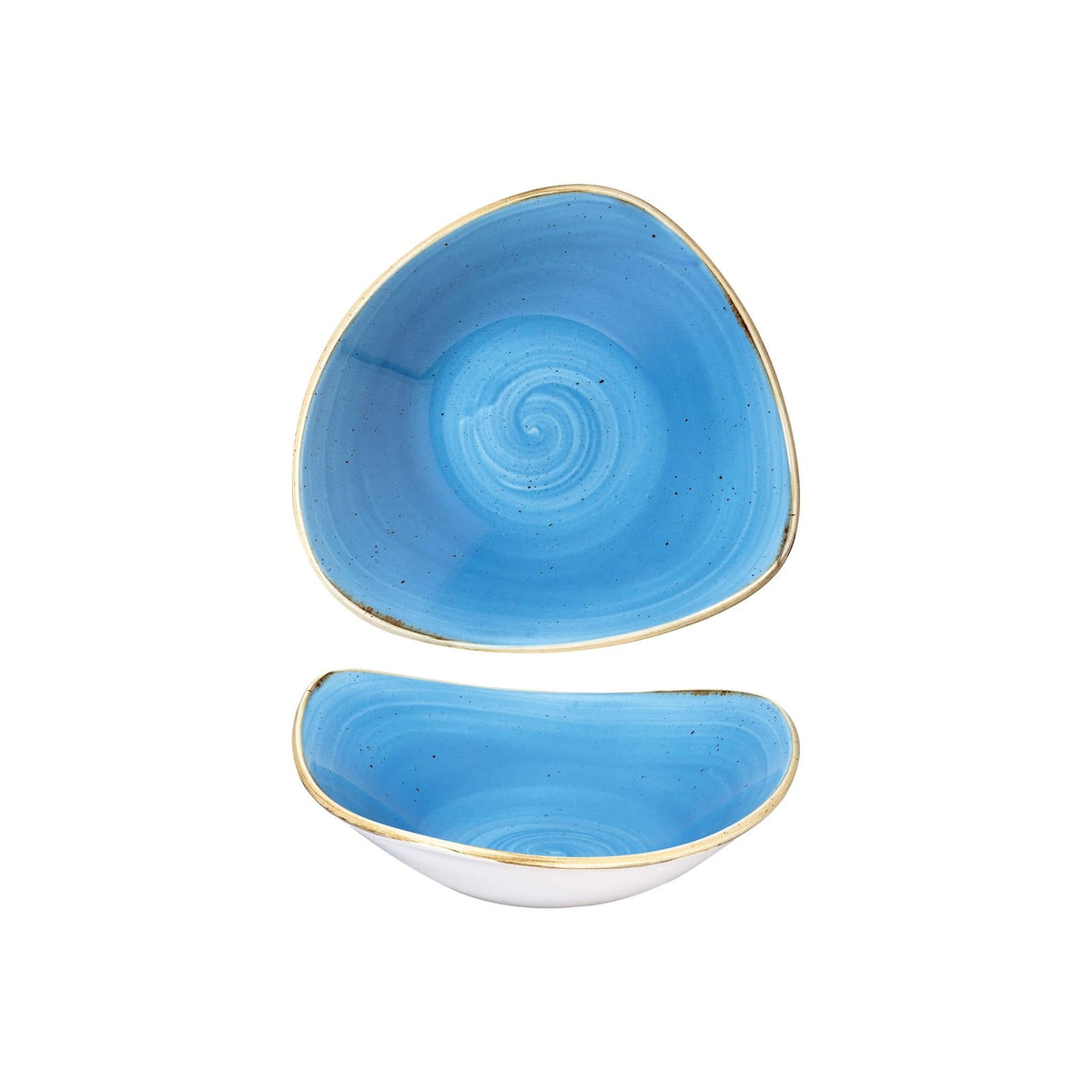 Churchill Stonecast Blu Piatto Fondo Triangolare 15,3 cm 12 Pezzi