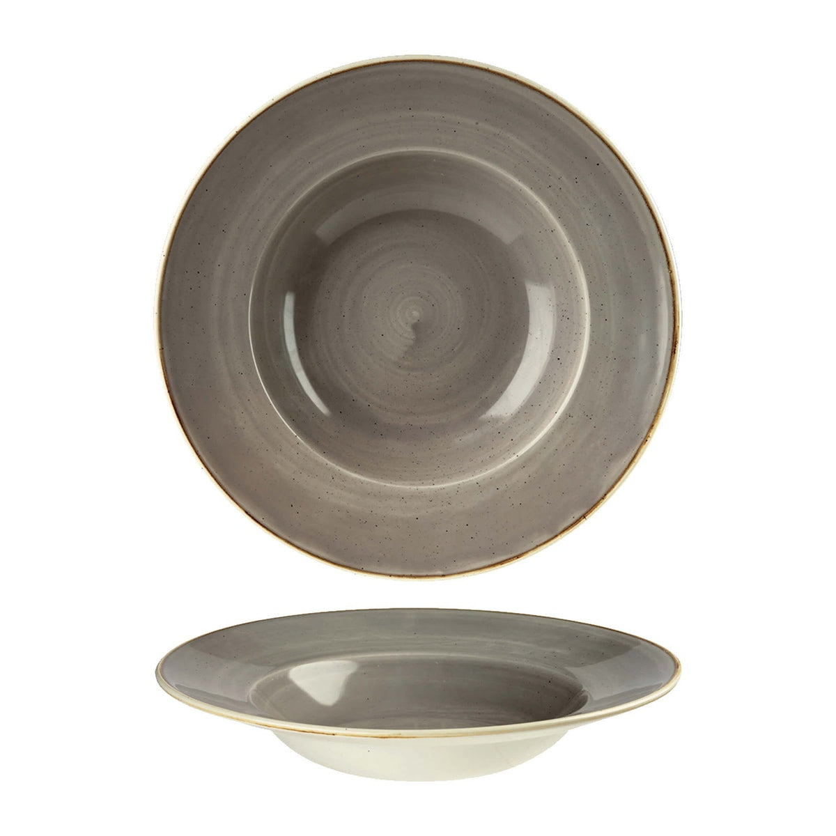 Churchill Stonecast Grigio Puntinato Piatto Pasta 28 cm 12 Pezzi