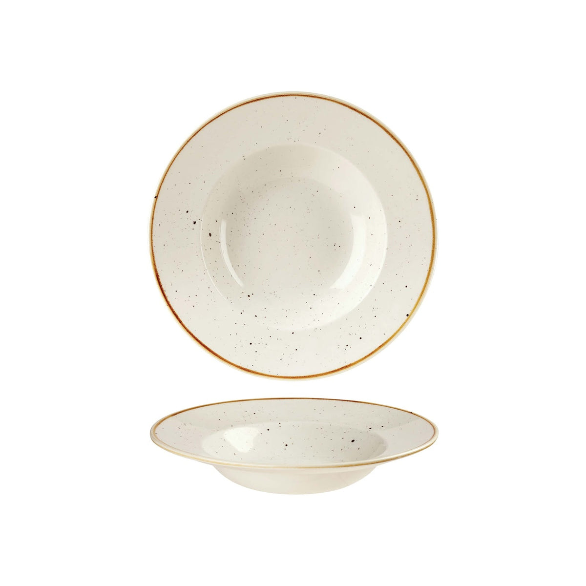 Churchill Stonecast Bianco Puntinato Piatto Pasta 24 cm 12 Pezzi