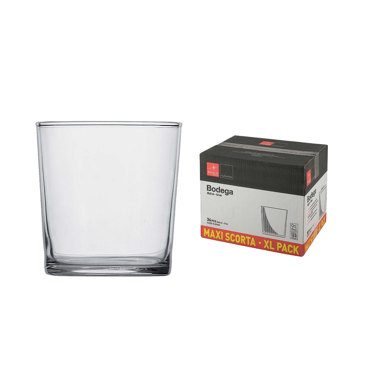 Bodega Bicchiere Medium Vetro Temperato 35,5 cl 36 Pezzi