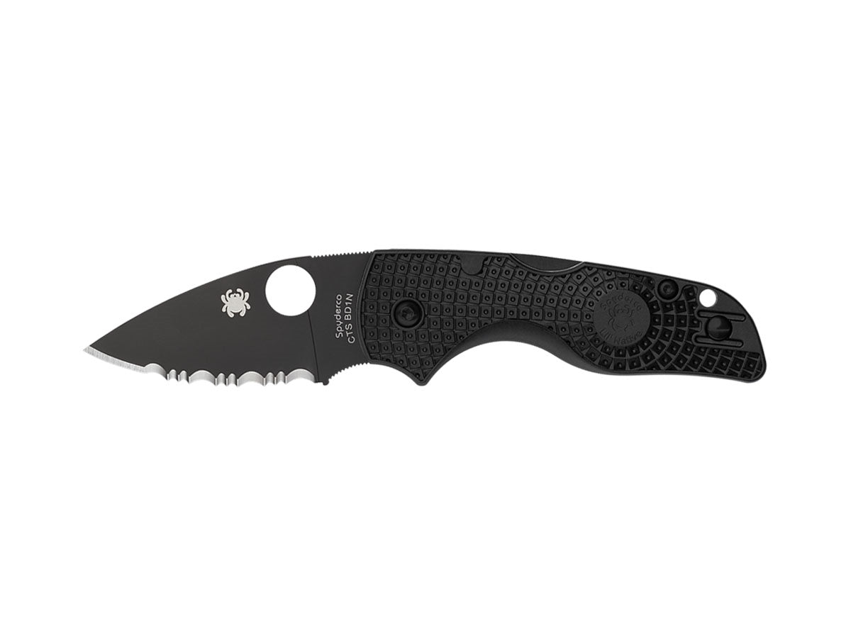 Spyderco Lil Native C230SBBK lama nera seghettata 2,42 pollici manico FRN ultraleggero - vista principale