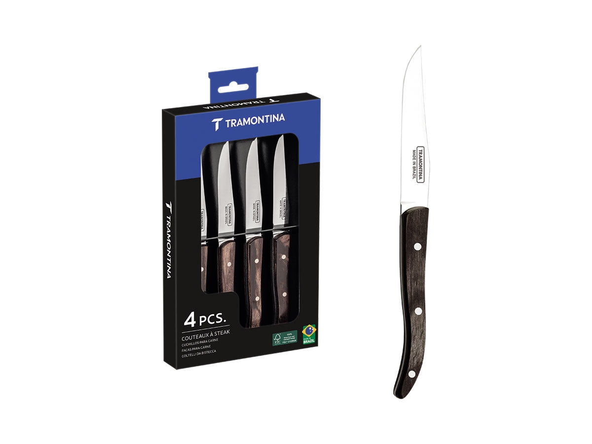 Tramontina Polywood Fsc Set Carne/Bbq 4 Pz 29899/815 Brown