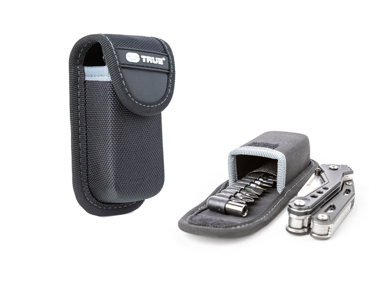 True Utility HANDYONE - vista espansa di tutti gli strumenti, chiusa 86x20x12 mm