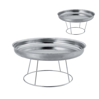 Alzata Ovale in Acciaio Inox per Vassoio Frutti di Mare H 17 cm