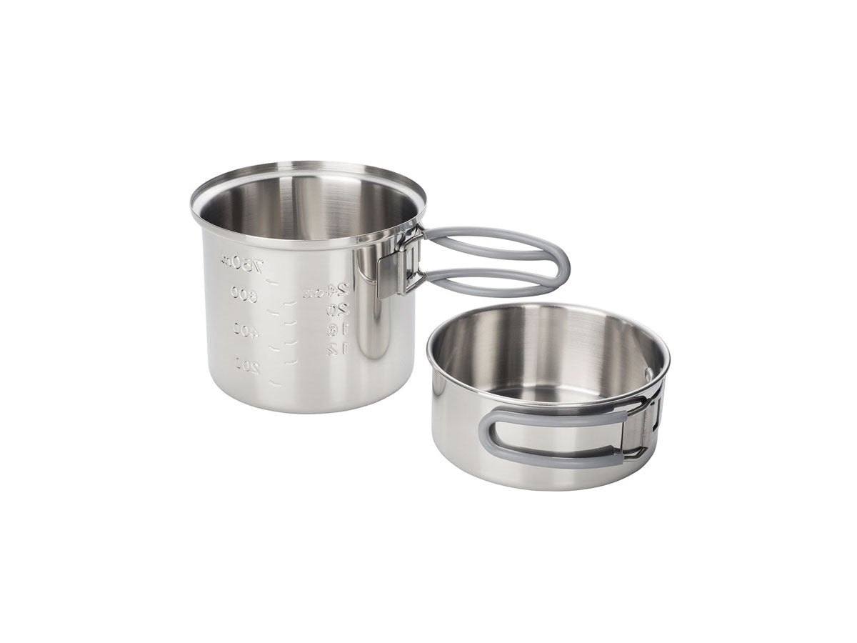 Esbit set pentole campeggio 1000ml acciaio - scala ml oz e manici pieghevoli