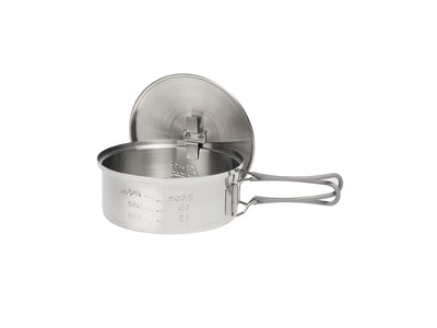 Esbit pentola campeggio 1100ml acciaio inox - coperchio con manico pieghevole