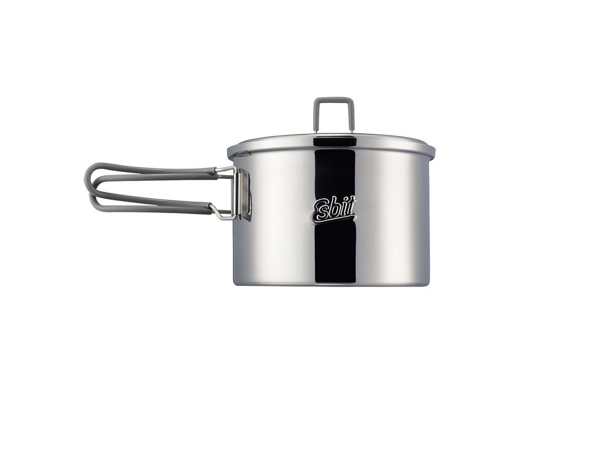 Esbit pentola campeggio 1600ml acciaio inox 18/8 con manici pieghevoli rivestiti silicone