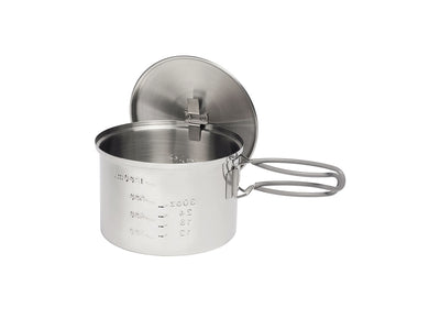 Esbit pentola campeggio 1600ml acciaio inox - coperchio con manico pieghevole