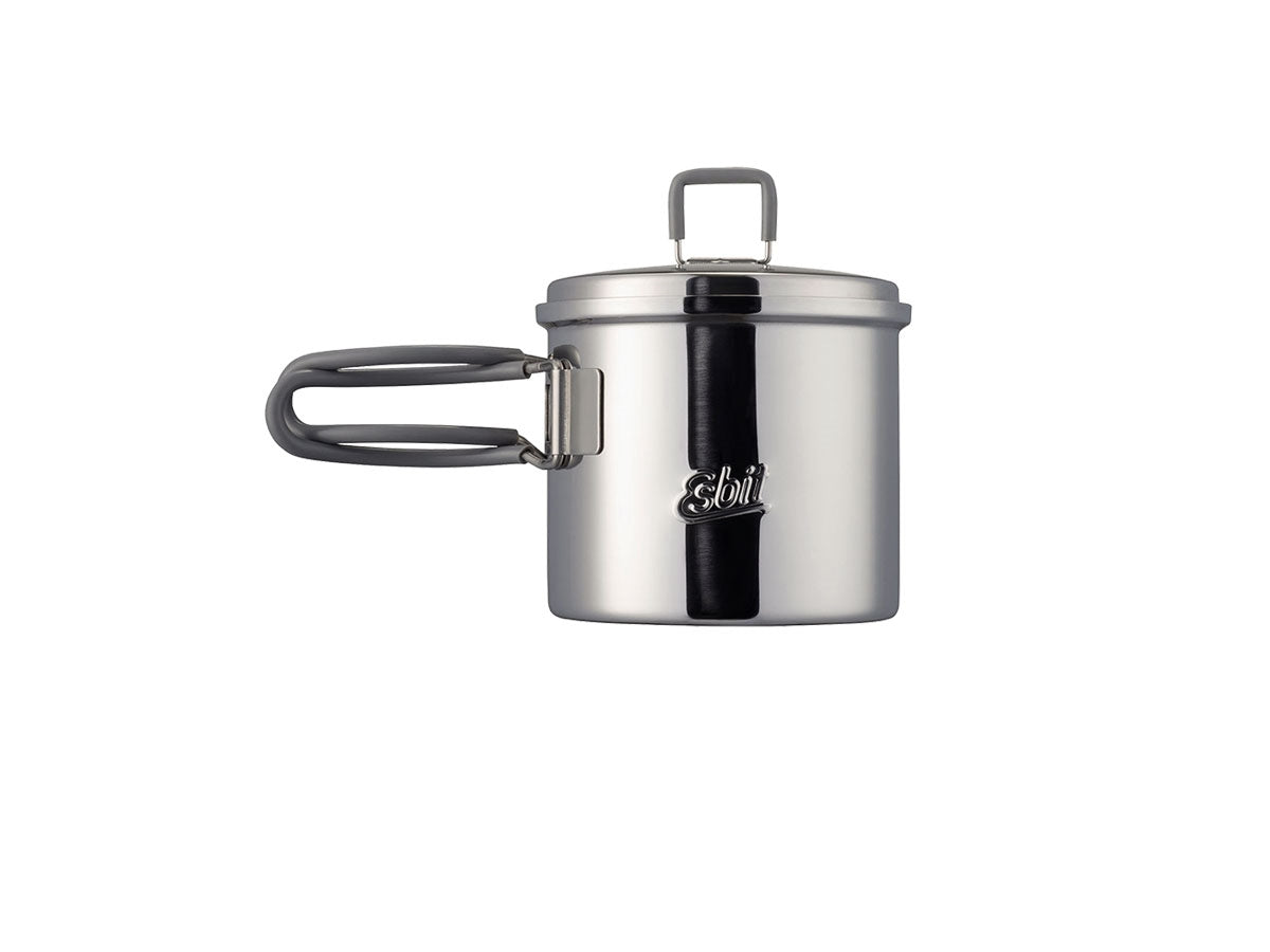 Esbit pentola campeggio 625ml acciaio inox 18/8 con manici pieghevoli rivestiti silicone