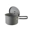 Set Esbit 1500 ml alluminio, dettaglio fornello ad alcool in ottone e manici