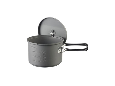 Set Esbit 1500 ml alluminio, dettaglio fornello ad alcool in ottone e manici