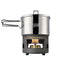 Set Esbit 1500 ml acciaio con fornello ad alcool, veduta aperto con scala graduata