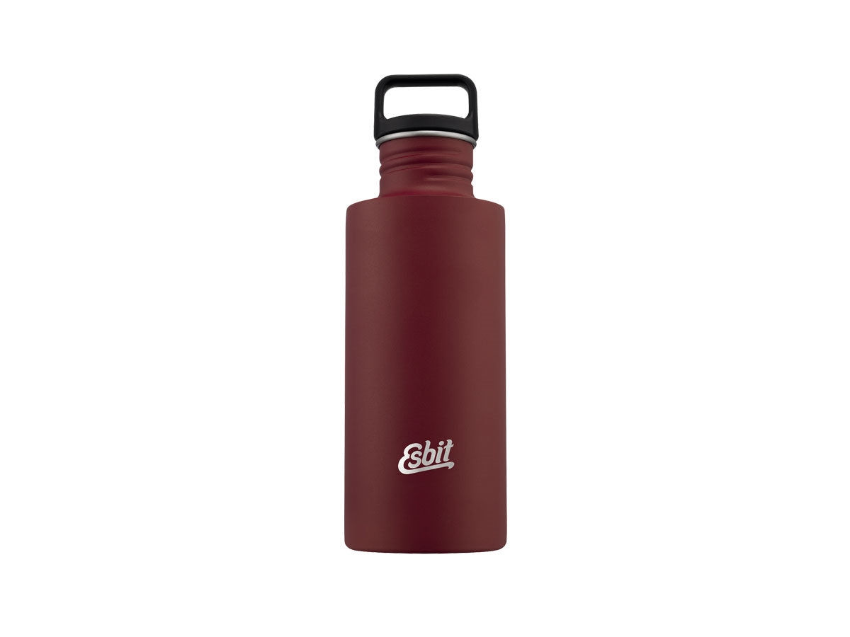 Borraccia Esbit Sculptor 750 ml Burgundy in acciaio inox con bocca larga, veduta frontale