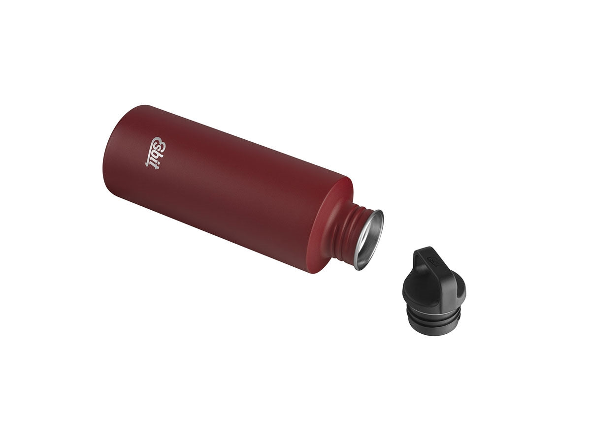 Dettaglio tappo borraccia Esbit Sculptor 750 ml Burgundy, verniciatura a polvere