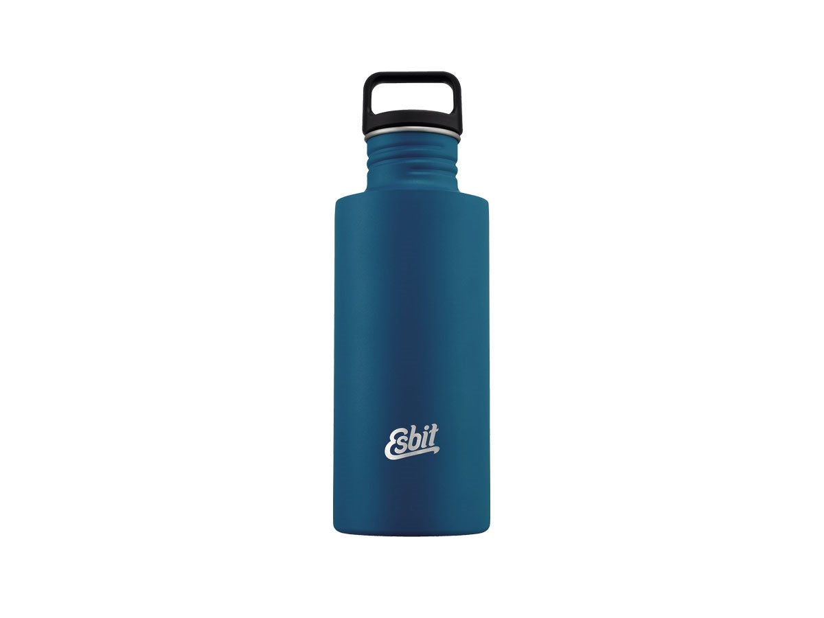 Borraccia Esbit Sculptor 750 ml Polar Blue in acciaio inox con bocca larga, veduta frontale