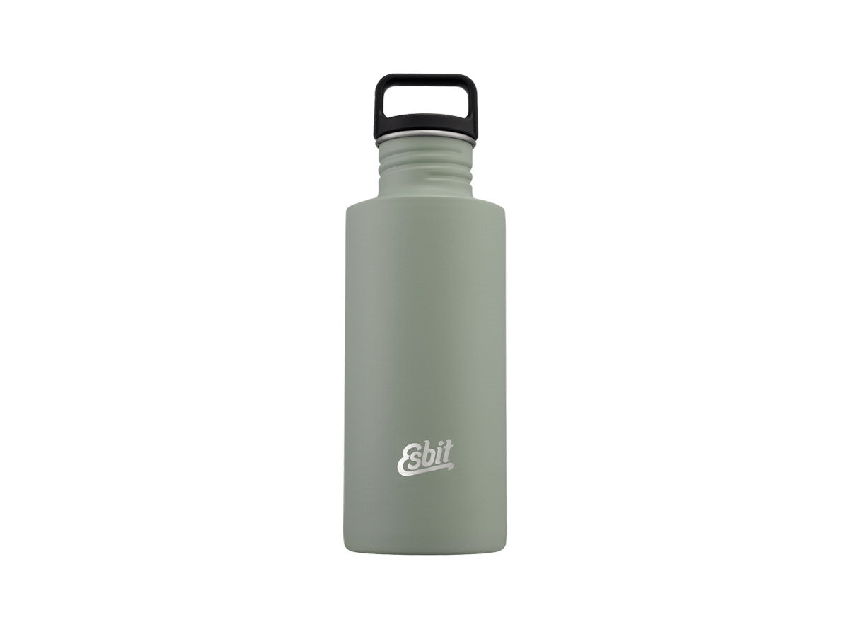 Borraccia Esbit Sculptor 750 ml Stone Grey in acciaio inox con bocca larga, veduta frontale