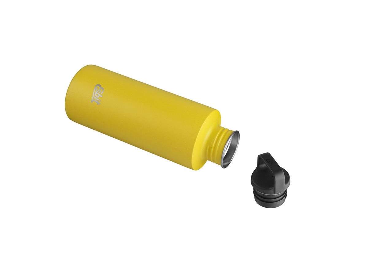 Dettaglio tappo borraccia Esbit Sculptor 750 ml Sunshine Yellow, verniciatura a polvere