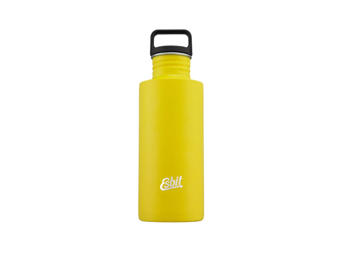 Borraccia Esbit Sculptor 750 ml Sunshine Yellow in acciaio inox con bocca larga, veduta frontale