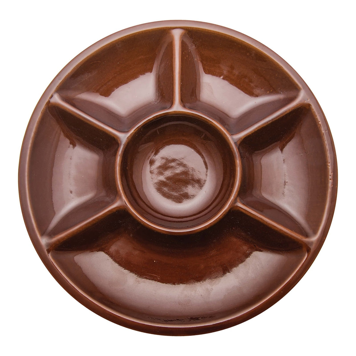Piatto 6 Scomparti Marrone Ø 26,5 cm 6 Pezzi