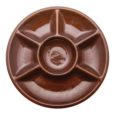 Piatto 6 Scomparti Marrone Ø 26,5 cm 6 Pezzi