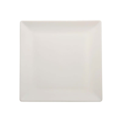 Piatto Piano Quadrato Boston Stoneware Bianco Opaco 24x24 cm 6 Pezzi