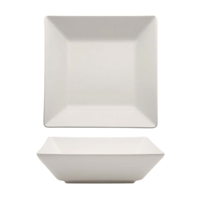 Boston Piatto Fondo Quadrato Stoneware Bianco Opaco 17x17 cm 6 Pezzi