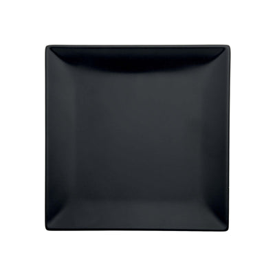 Boston Piatto Piano Quadrato Stoneware Nero Opaco 24x24 cm 6 Pezzi